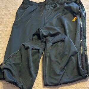 Adidas black Track Pants with camouflage down side of leg 3 stripes adidas